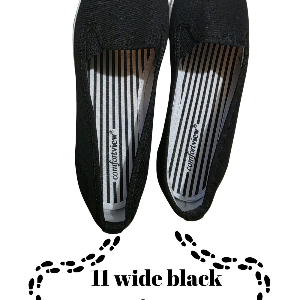 Comfortview Black Flats